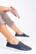 ESPADRILE NAVY PIELE NATURALA BIANCA