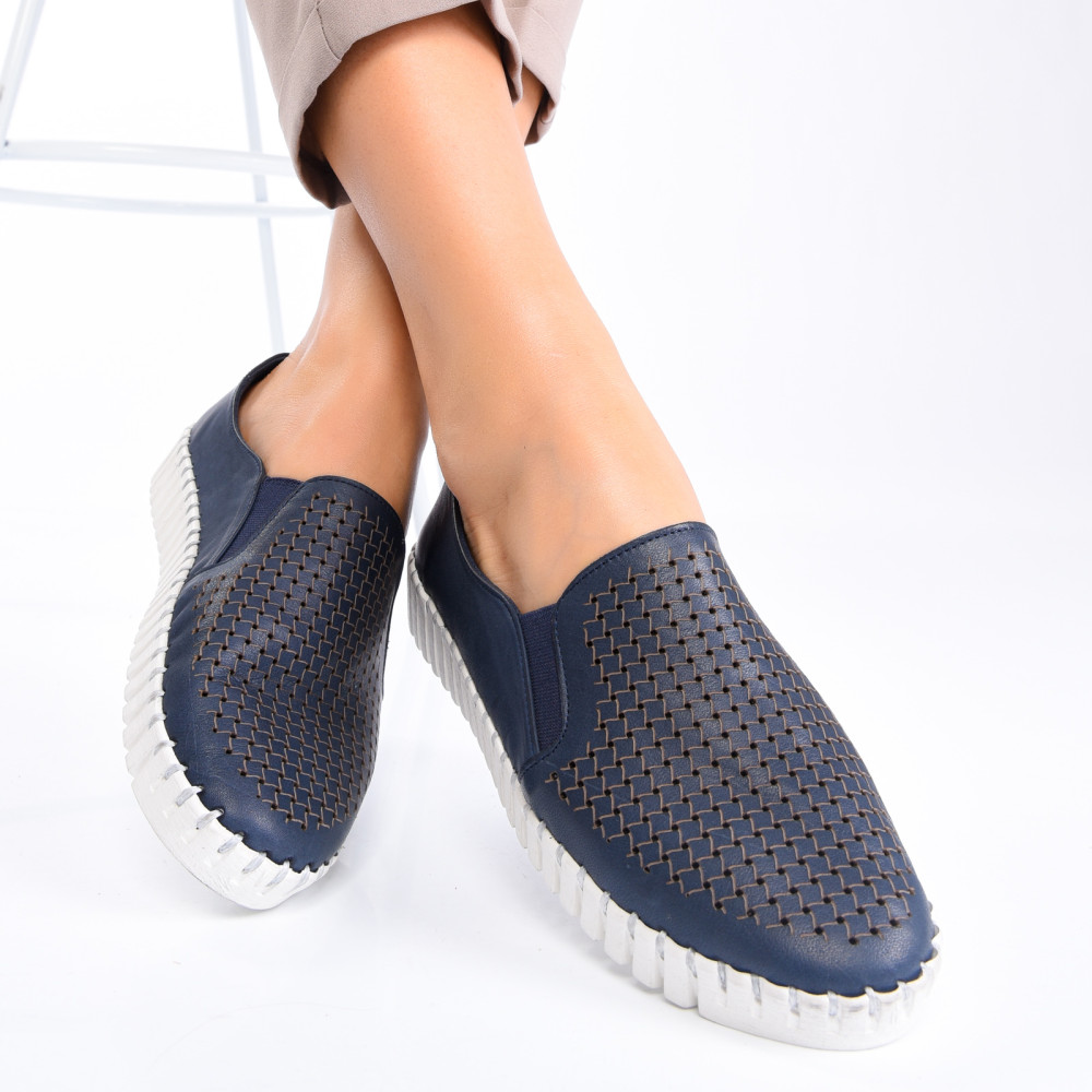 ESPADRILE NAVY PIELE NATURALA BIANCA