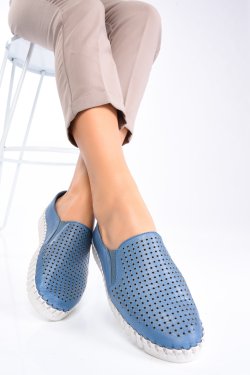 ESPADRILE BLEU PIELE NATURALA BIANCA