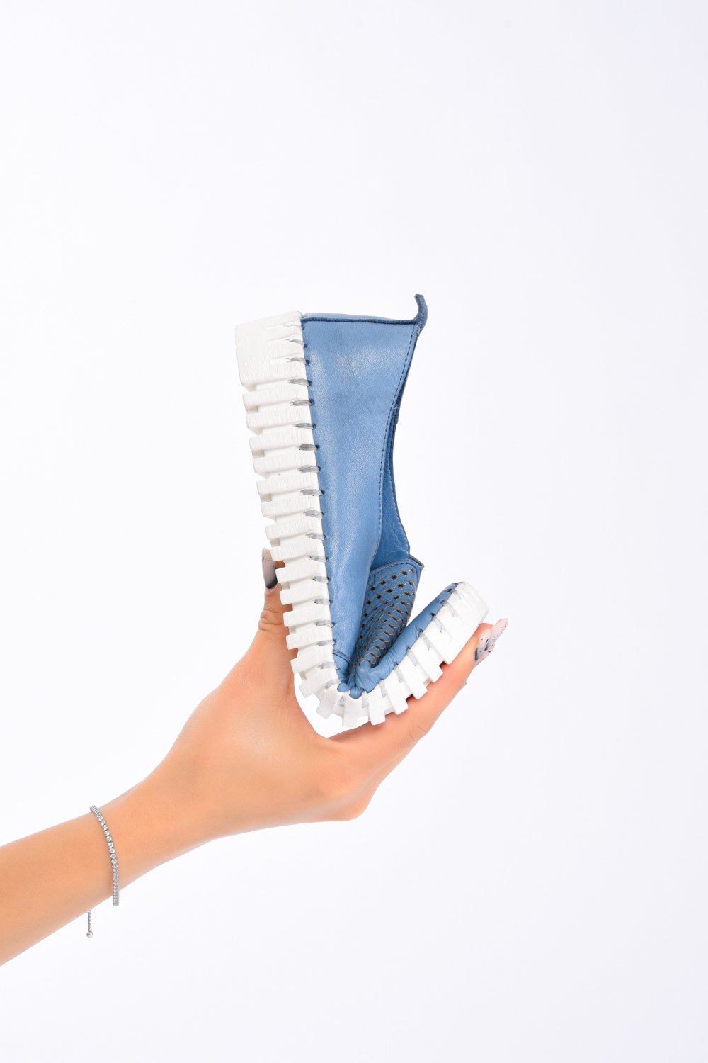 ESPADRILE BLEU PIELE NATURALA BIANCA