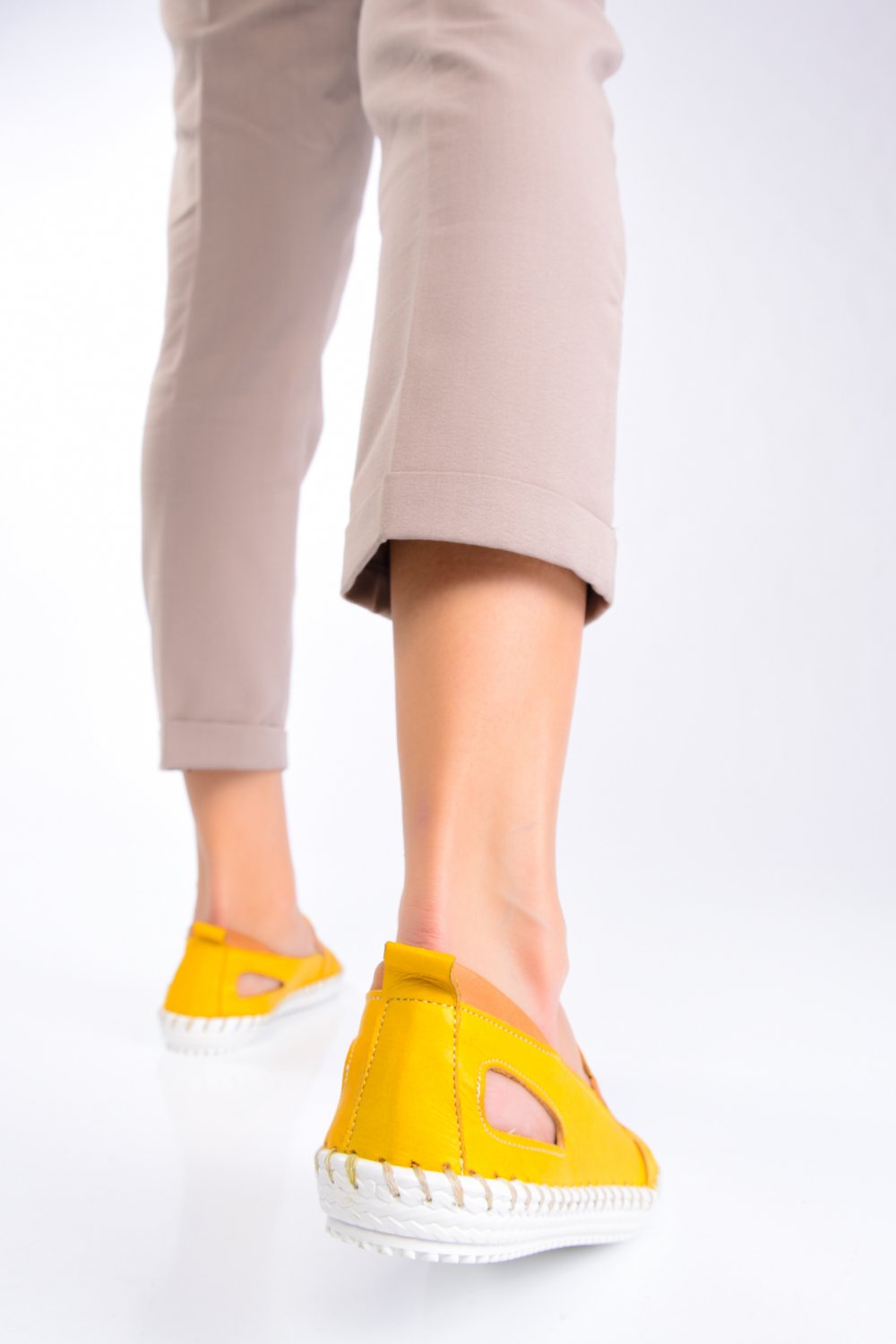 ESPADRILE GALBENE PIELE NATURALA 3PC0107