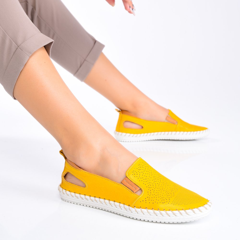 ESPADRILE GALBENE PIELE NATURALA 3PC0107