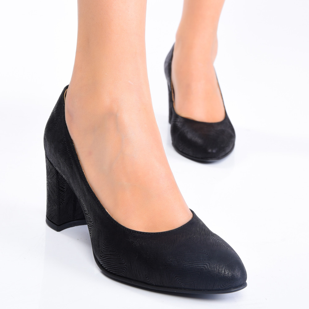 PANTOFI NEGRI PIELE NATURALA INTOARSA 3PC018