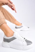 PANTOFI SPORT ALB GRI PIELE NATURALA 2PC11612NP-AYLA