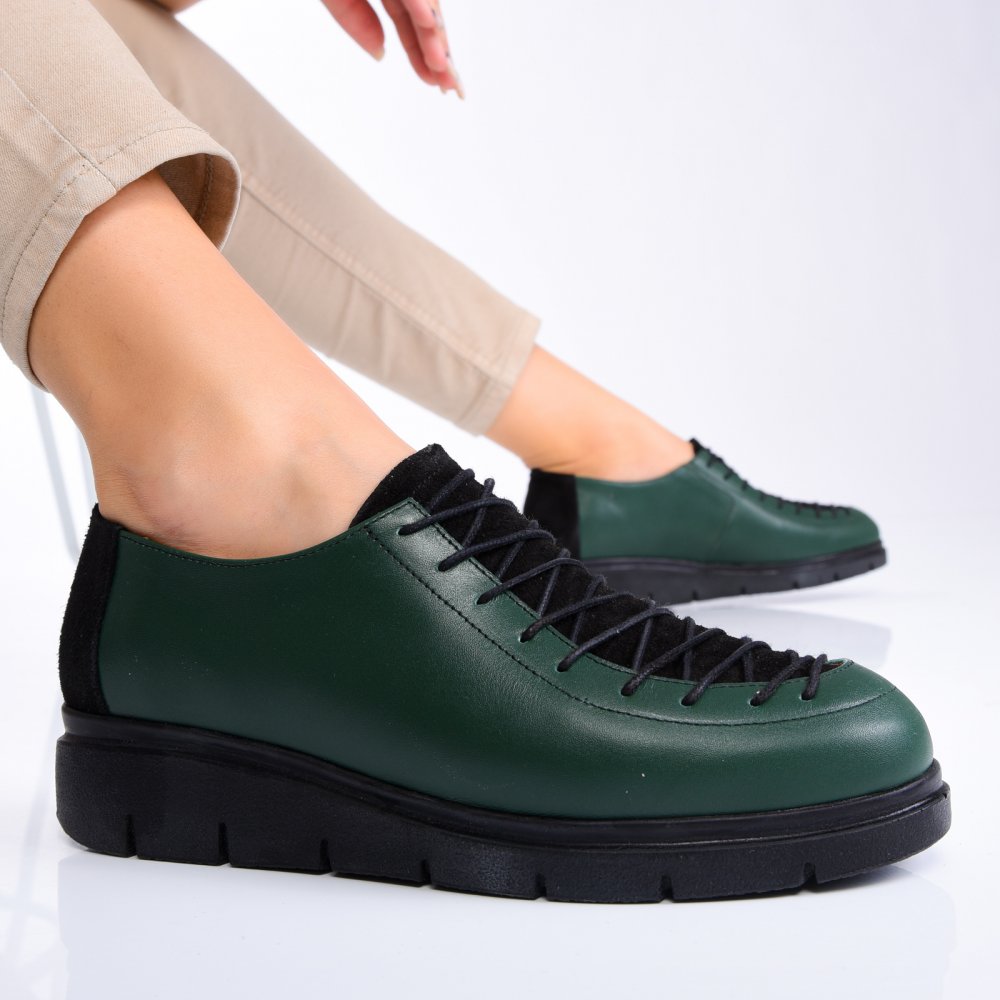 PANTOFI VERZI PIELE NATURALA 2PC035