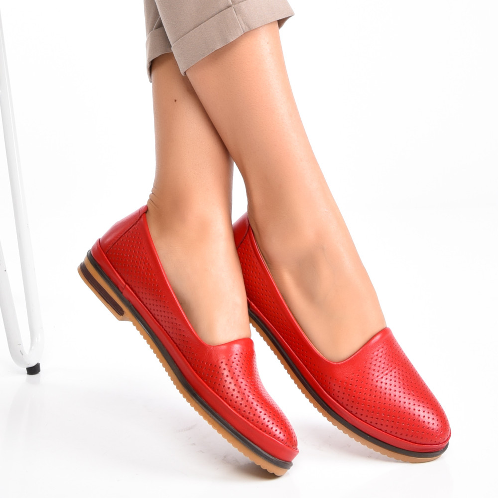 BALERINI ROSII PIELE NATURALA 1PC083