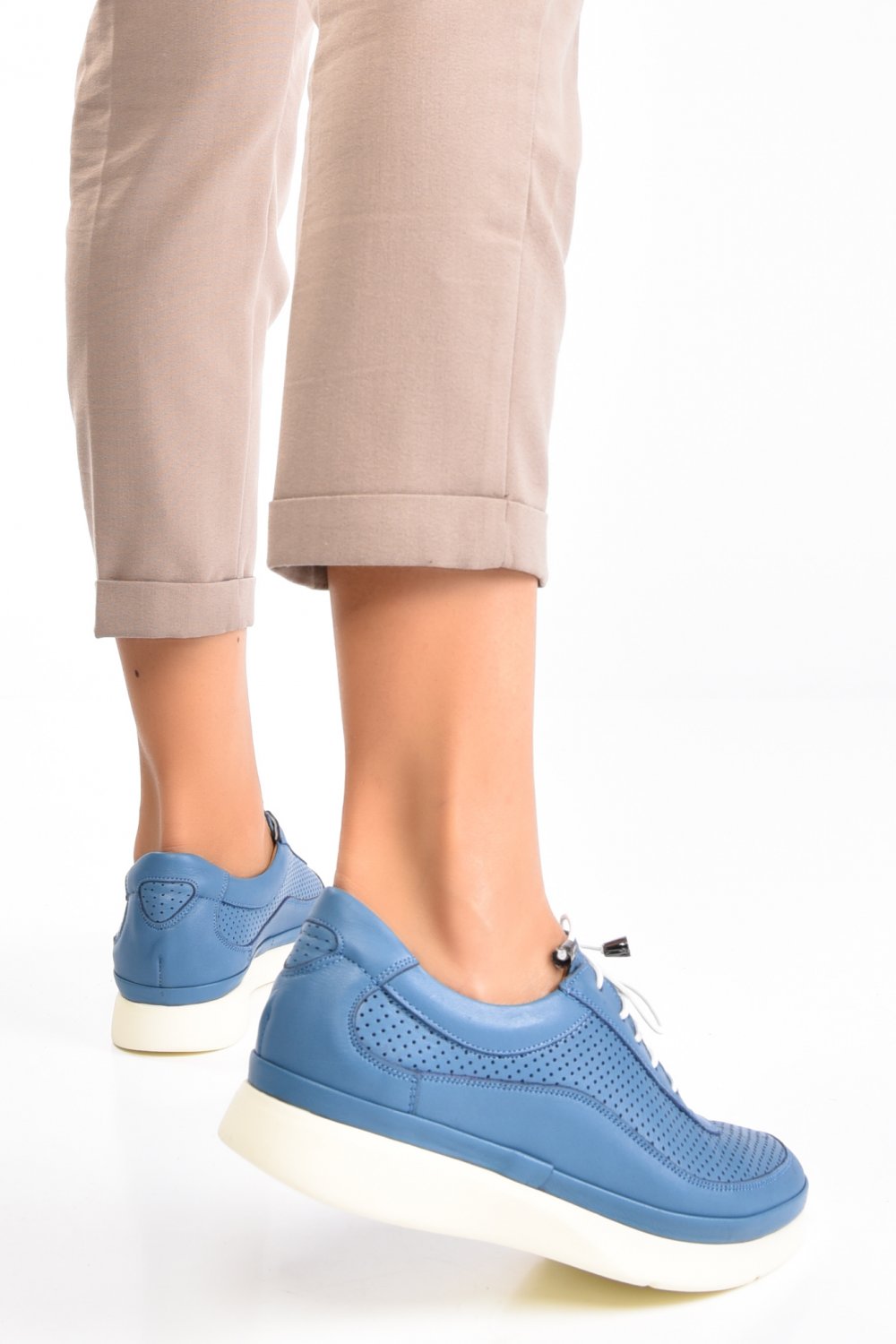 PANTOFI ALBASTRI PIELE NATURALA 5PC90018