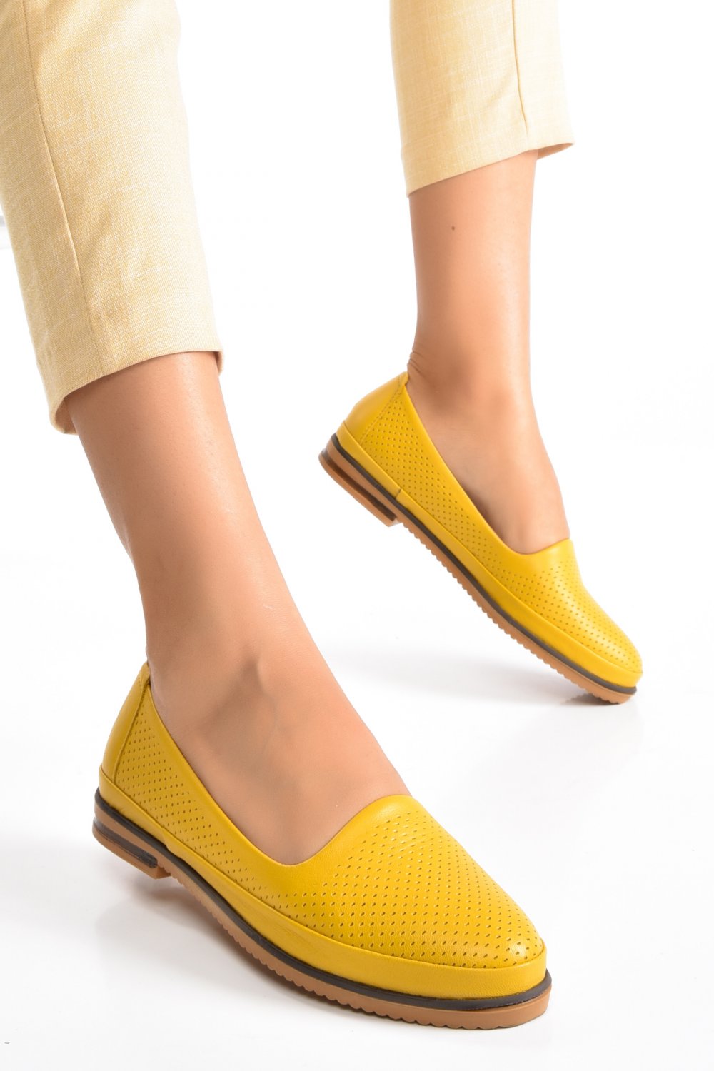 ESPADRILE GALBENE PIELE NATURALA 1PC083