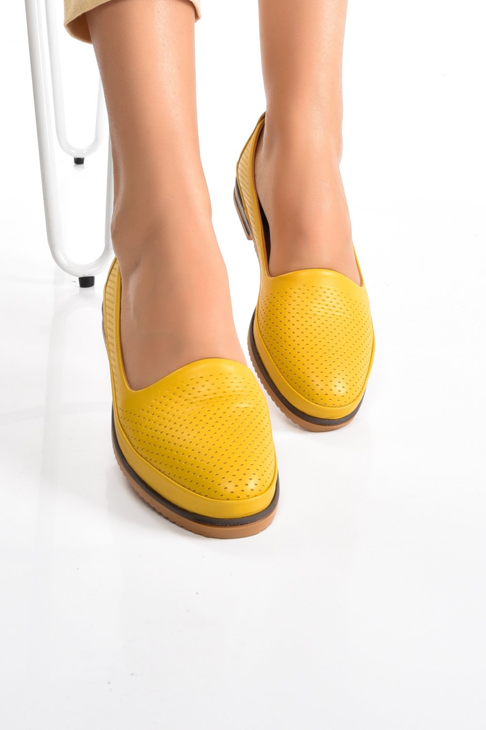 ESPADRILE GALBENE PIELE NATURALA 1PC083
