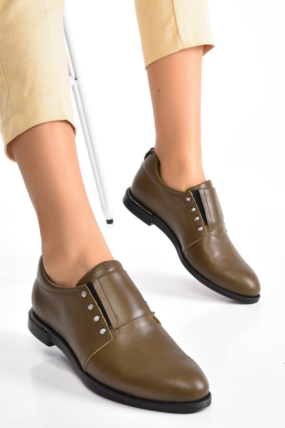 PANTOFI KHAKI PIELE NATURALA 2PC019