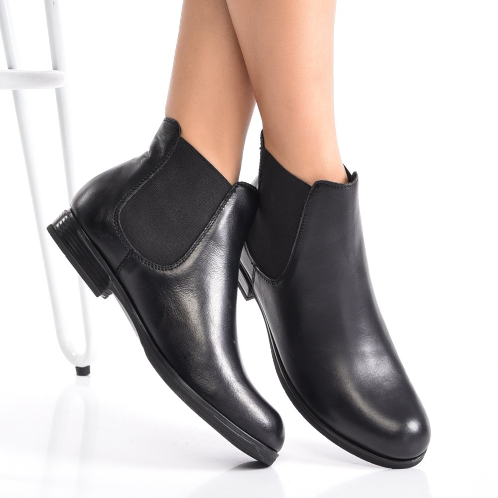 GHETE NEGRE PIELE NATURALA RPC17