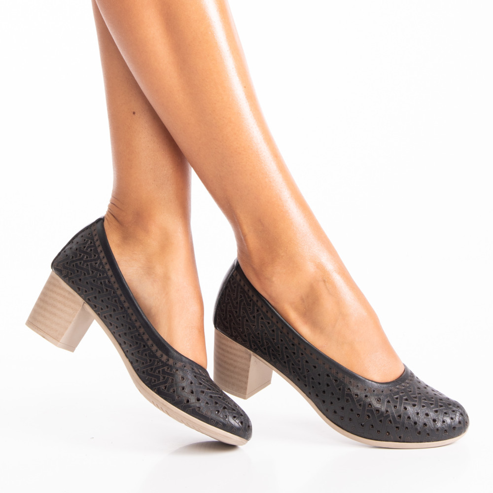 PANTOFI NEGRI PIELE NATURALA 1PC067