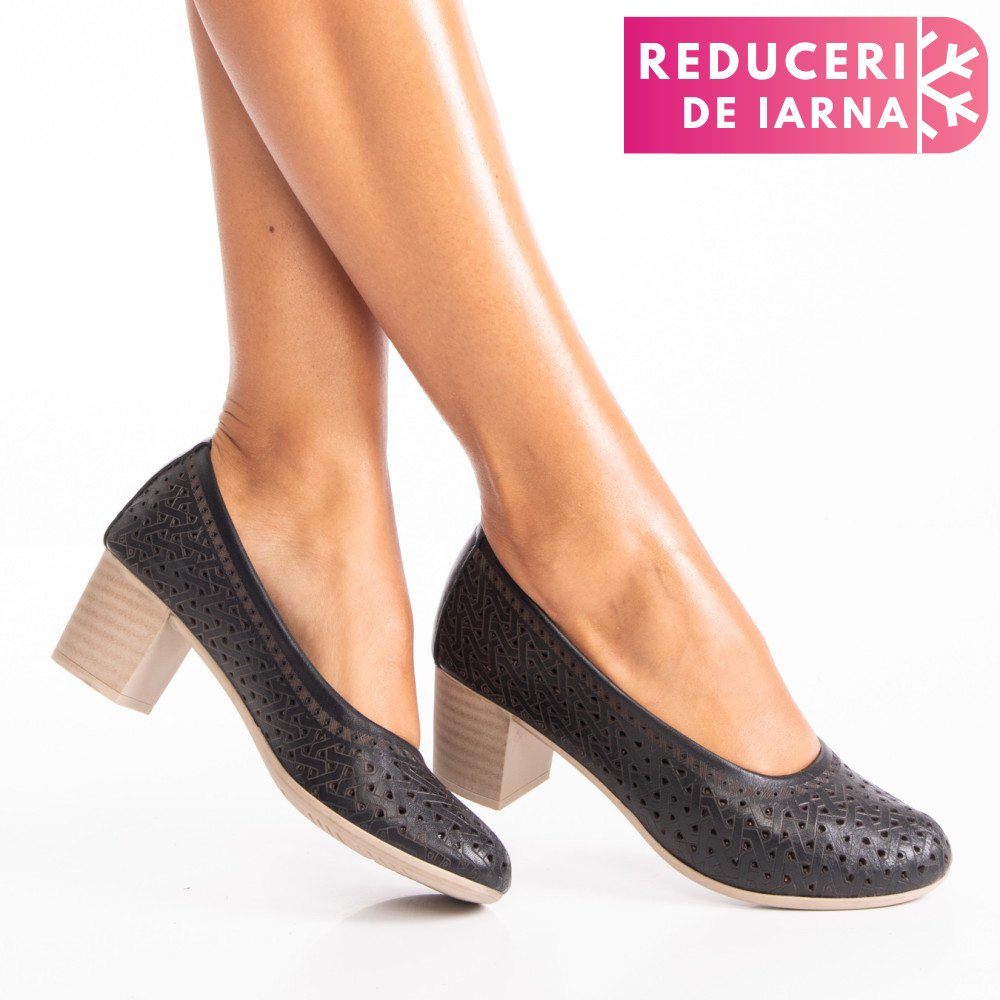 PANTOFI NEGRI PIELE NATURALA 1PC067