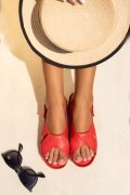 SANDALE ROSII PIELE NATURALA 3PC74