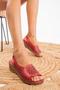 SANDALE ROSII PIELE NATURALA 1PC038