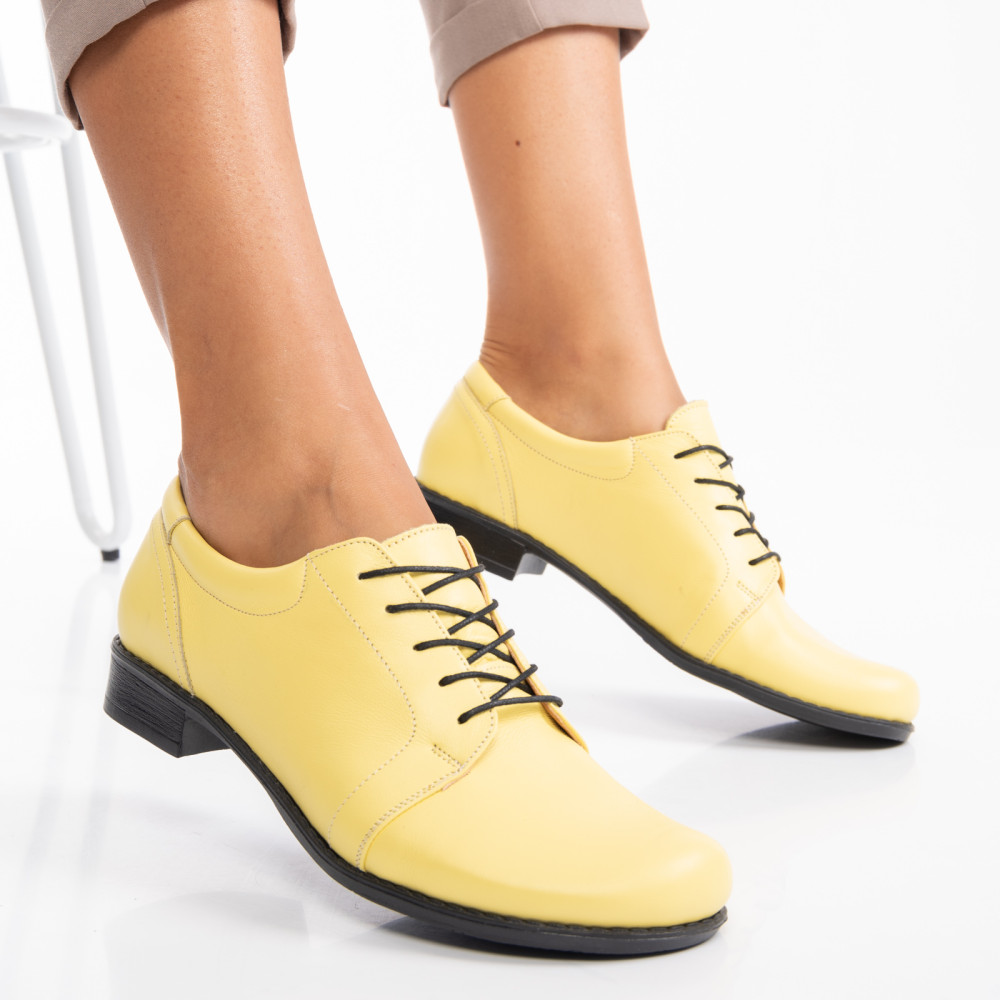 PANTOFI GALBENI PIELE NATURALA 2PC024