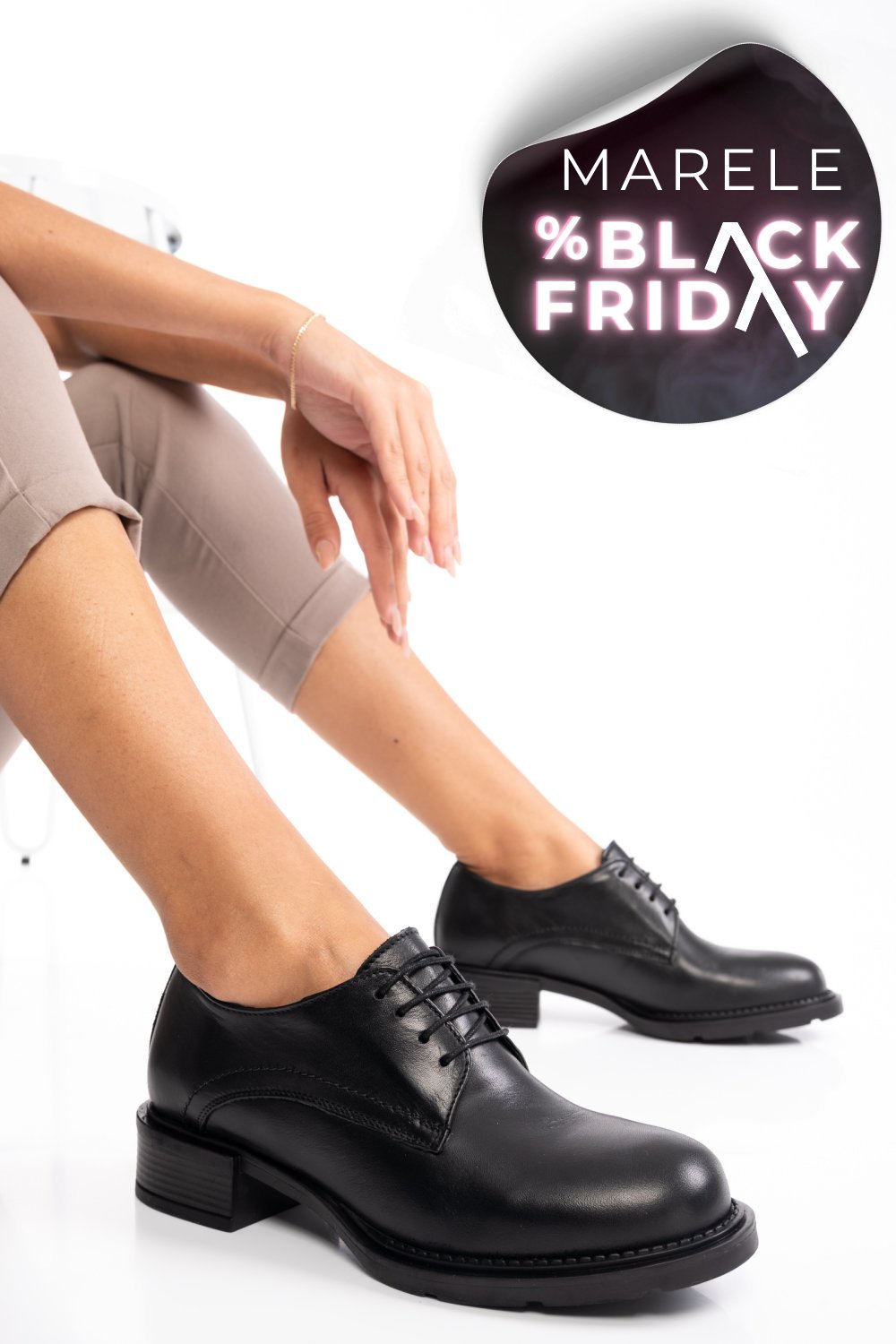 PANTOFI NEGRI PIELE NATURALA 2PC12624NP