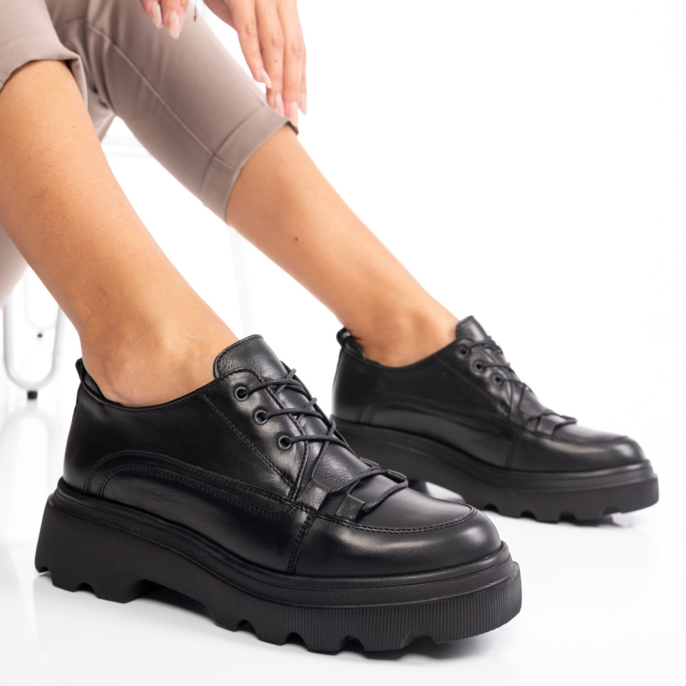 PANTOFI SPORT NEGRI PIELE NATURALA 2VE12632NP
