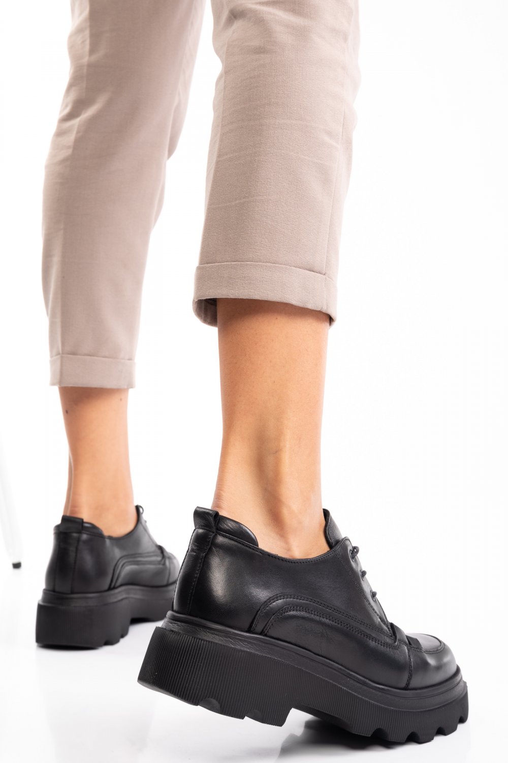PANTOFI SPORT NEGRI PIELE NATURALA 2VE12632NP