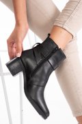 BOTINE NEGRE PIELE NATURALA 1PC722