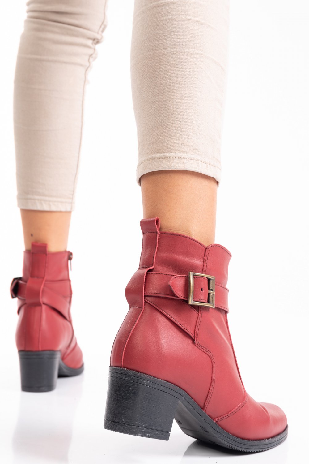 BOTINE BORDO PIELE NATURALA 1PC722