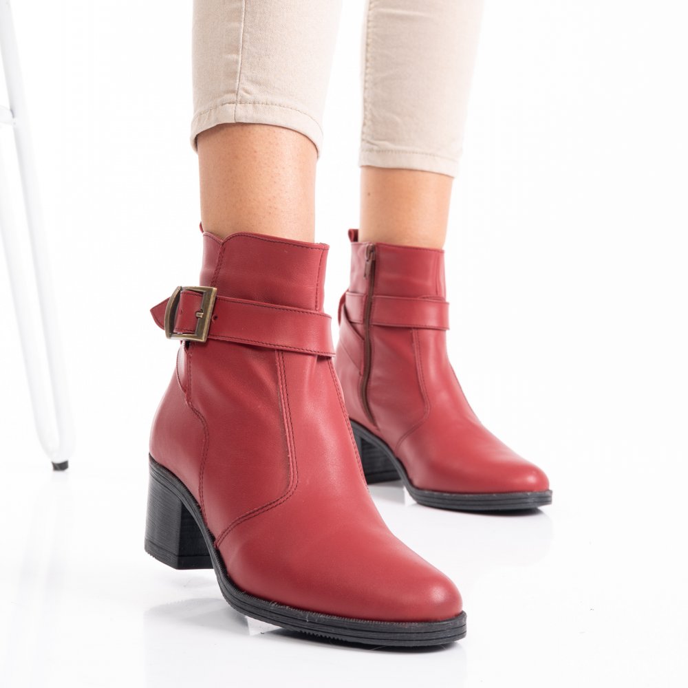 BOTINE BORDO PIELE NATURALA 1PC722