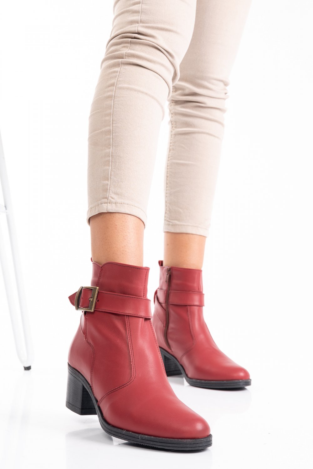 BOTINE BORDO PIELE NATURALA 1PC722