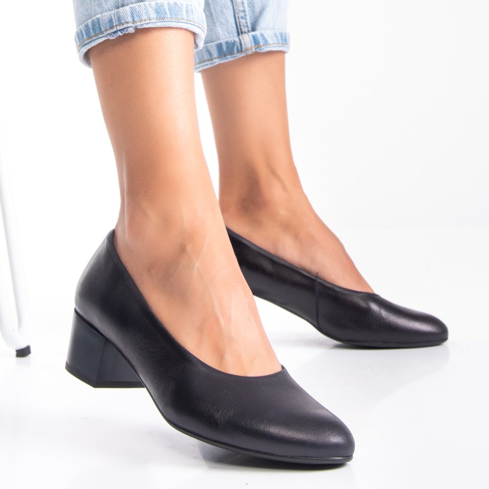 PANTOFI NEGRI PIELE NATURALA 1PC094P
