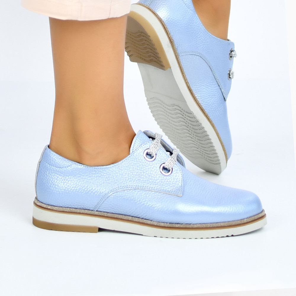 PANTOFI ALBASTRI PIELE NATURALA 1PC91644