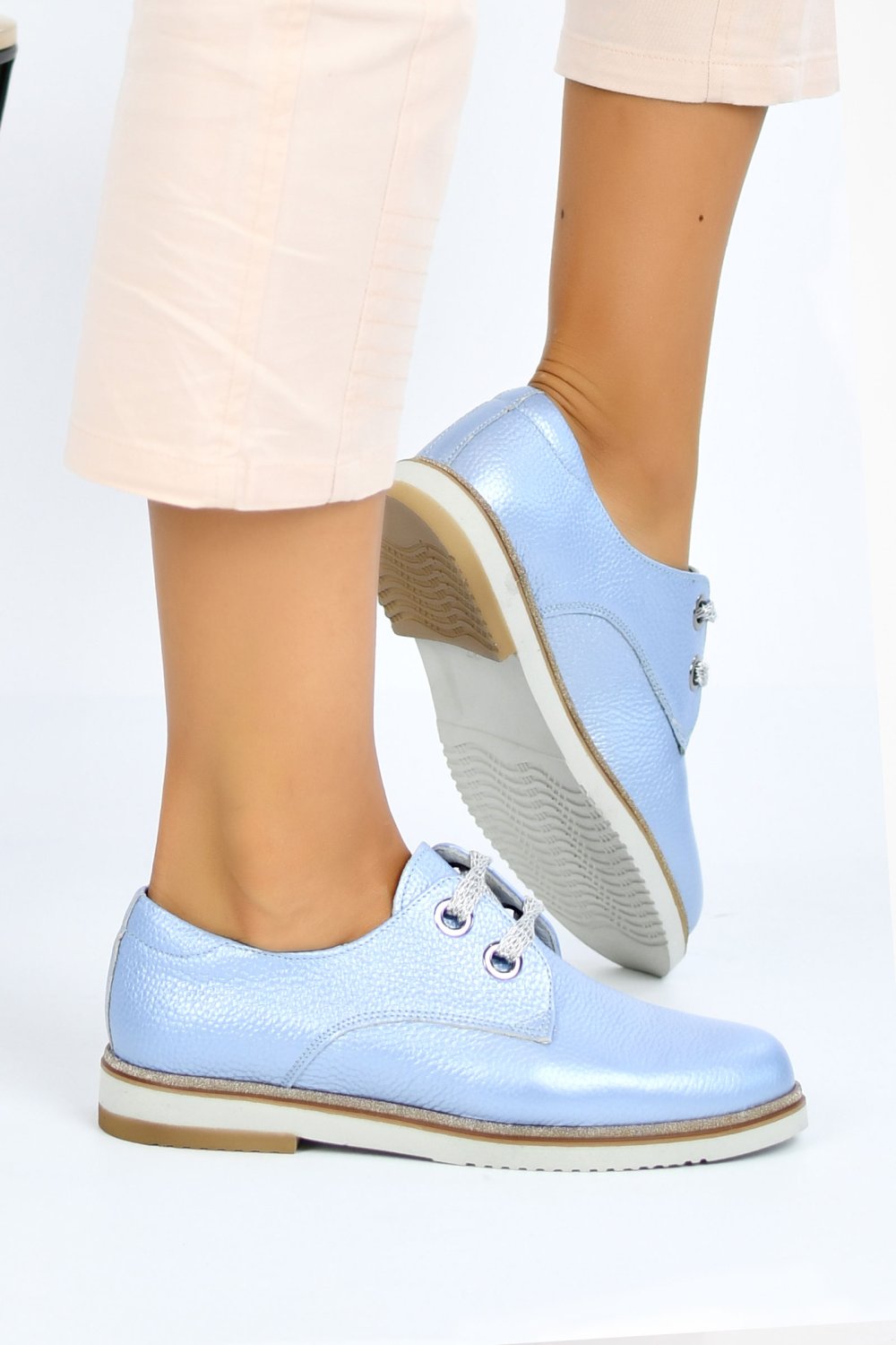 PANTOFI ALBASTRI PIELE NATURALA 1PC91644