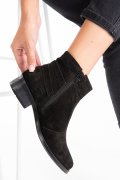 GHETE NEGRE PIELE NATURALA INTOARSA 1PC704