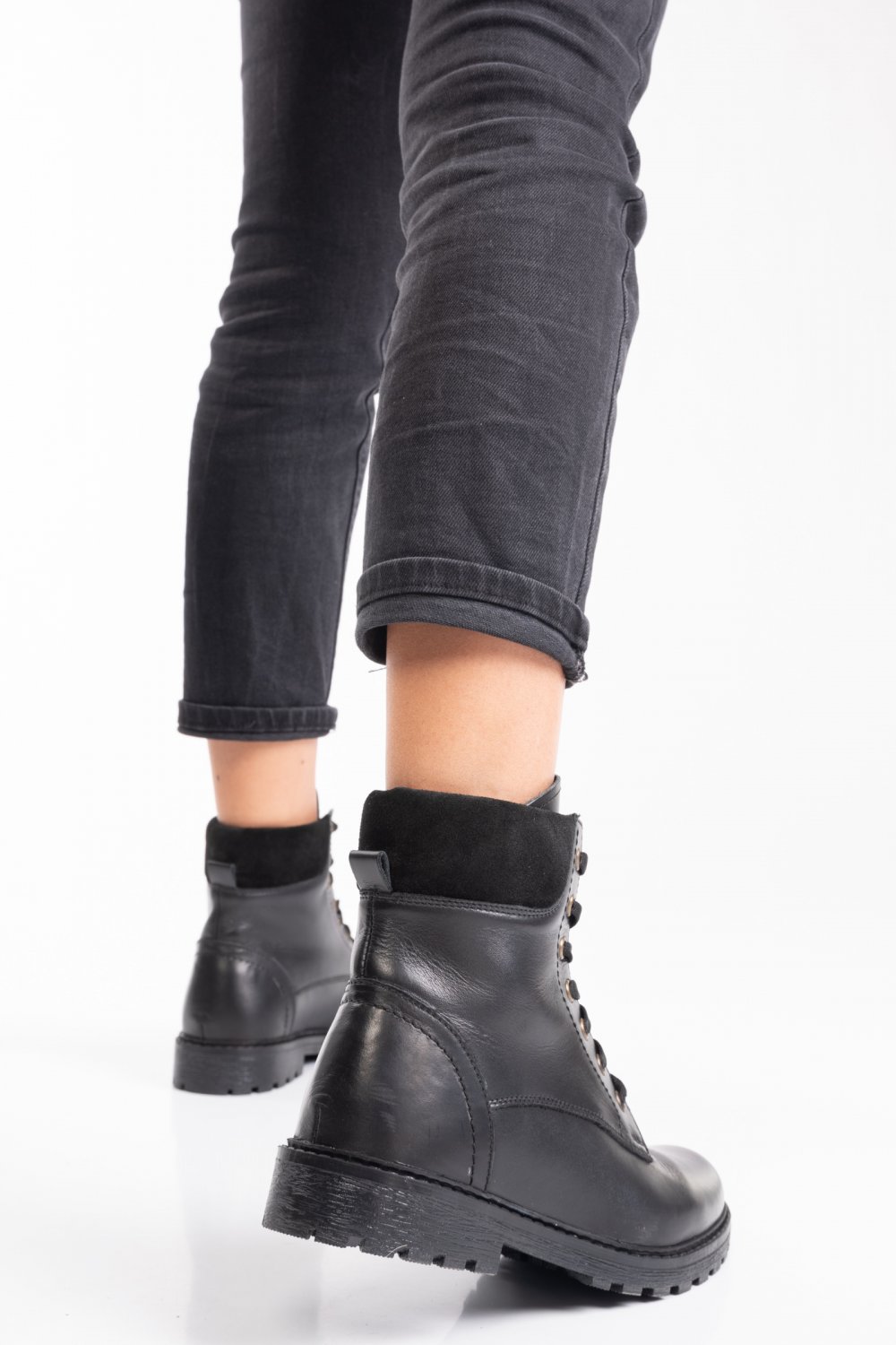 GHETE ALL BLACK PIELE NATURALA 2PC01