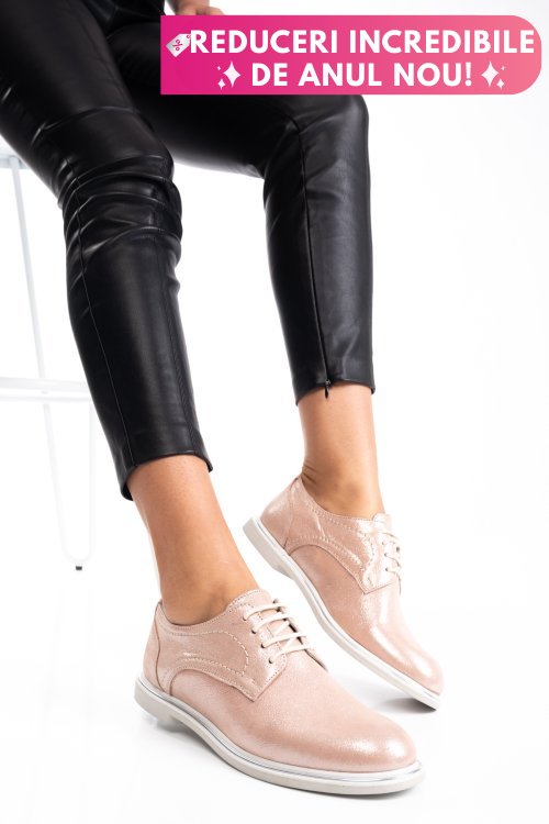 Pantofi roz sidef piele naturala 1pc91646