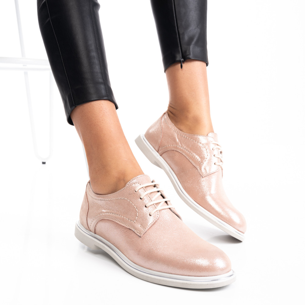 PANTOFI ROZ SIDEF PIELE NATURALA 1PC91646