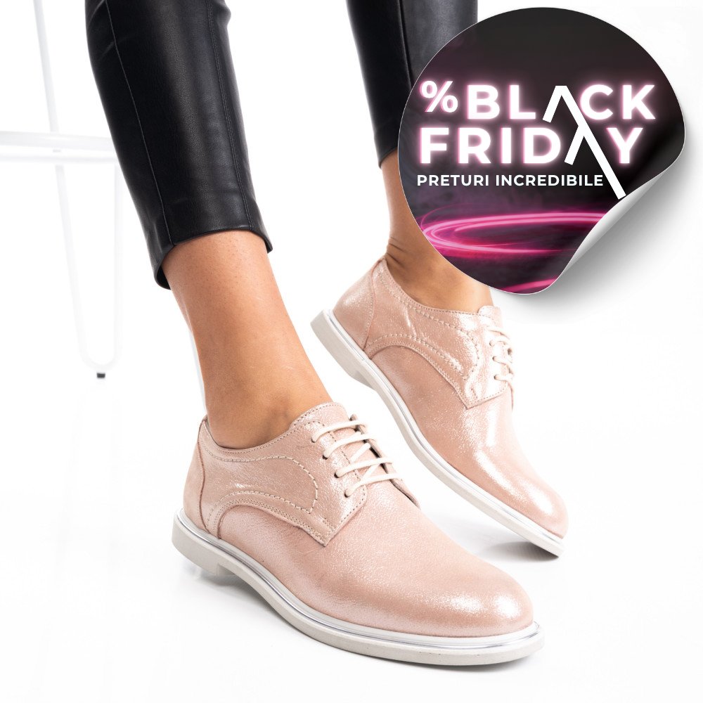 PANTOFI ROZ SIDEF PIELE NATURALA 1PC91646