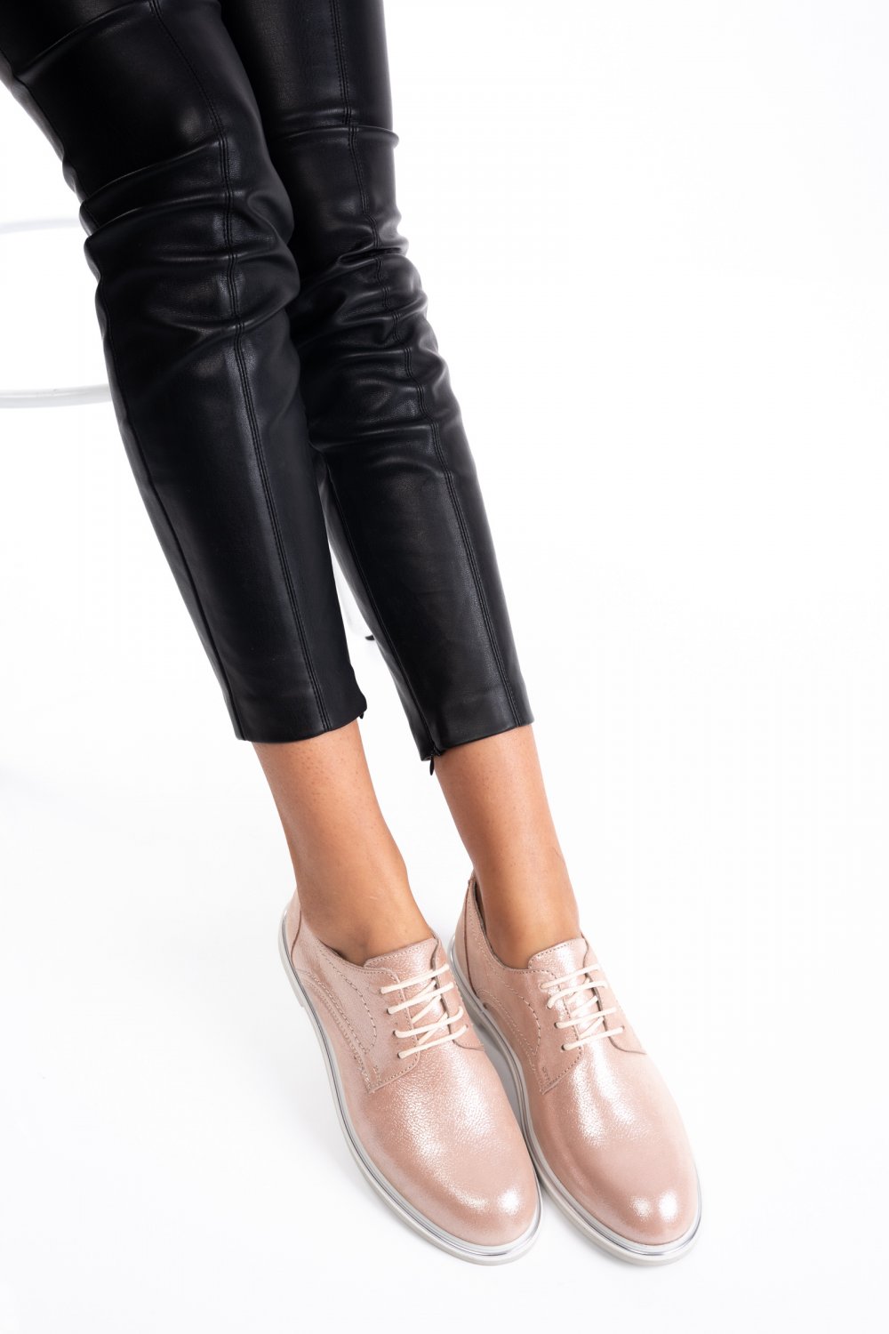 PANTOFI ROZ SIDEF PIELE NATURALA 1PC91646