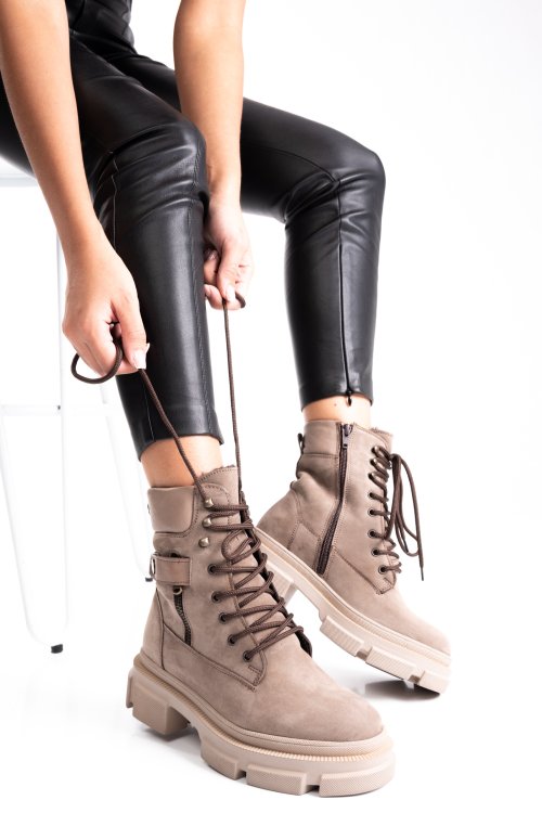 Ghete bej piele naturala 2pc12887nbk