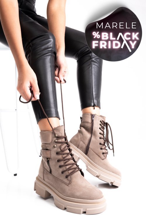 Ghete bej piele naturala 2pc12887nbk