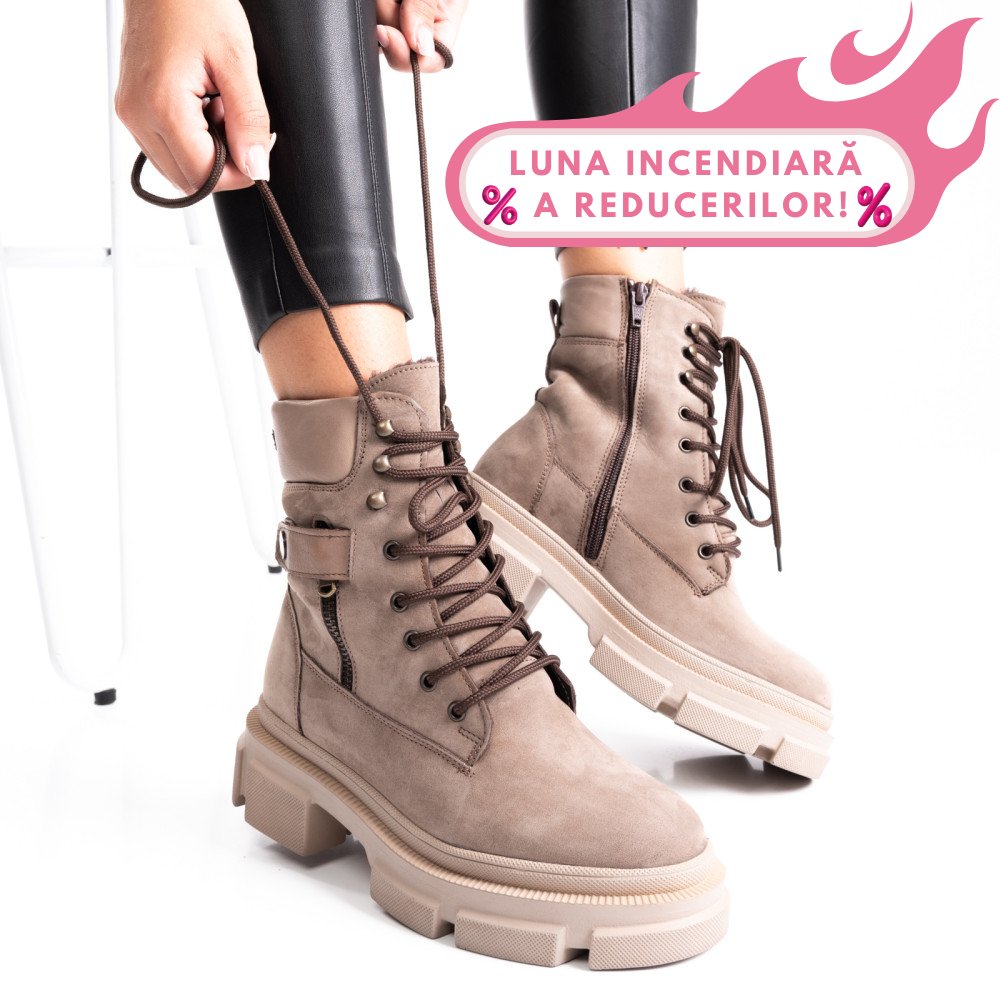 GHETE BEJ PIELE NATURALA 2PC12887NBK