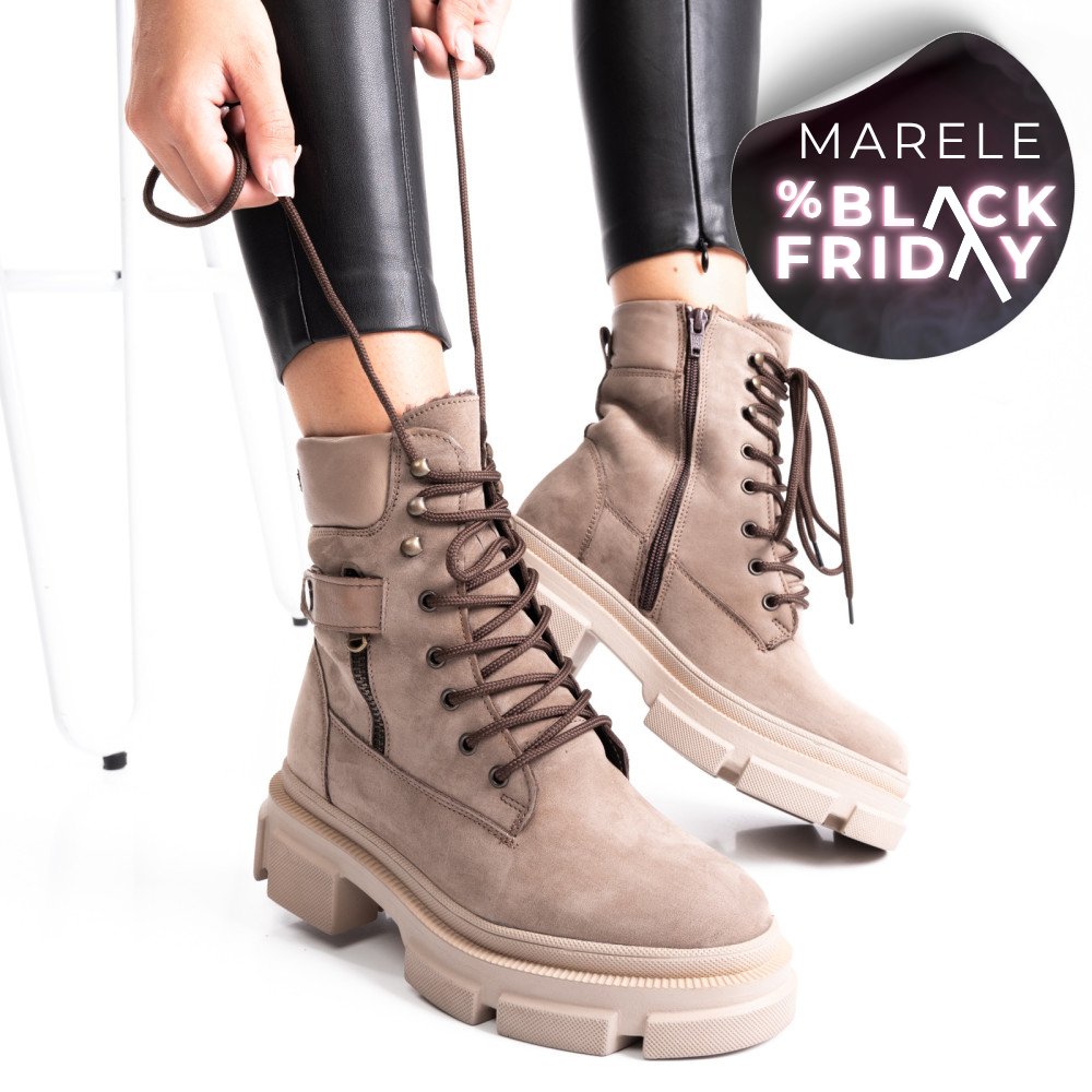 GHETE BEJ PIELE NATURALA 2PC12887NBK