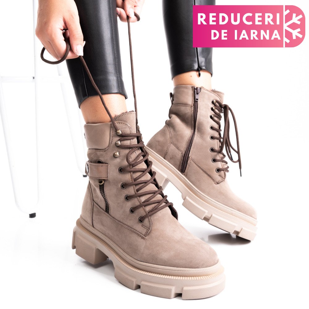 GHETE BEJ PIELE NATURALA 2PC12887NBK