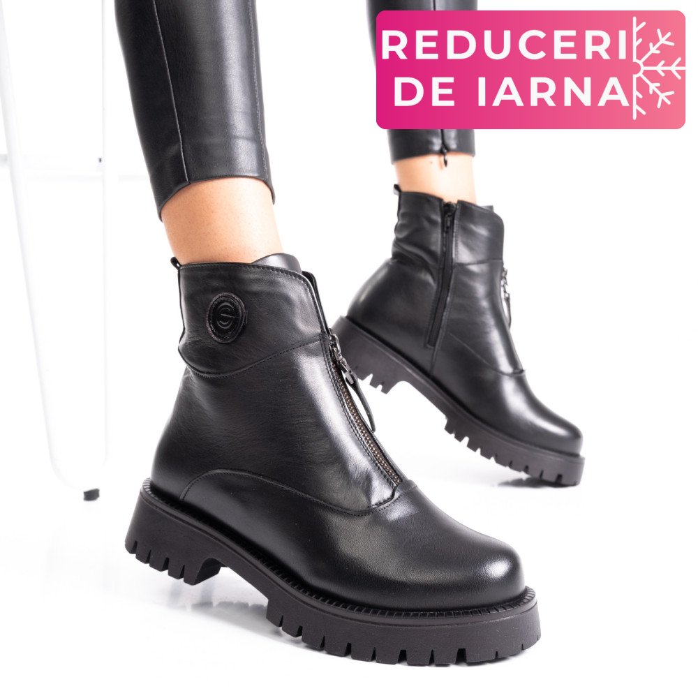 GHETE NEGRE PIELE NATURALA 2PC12882NP