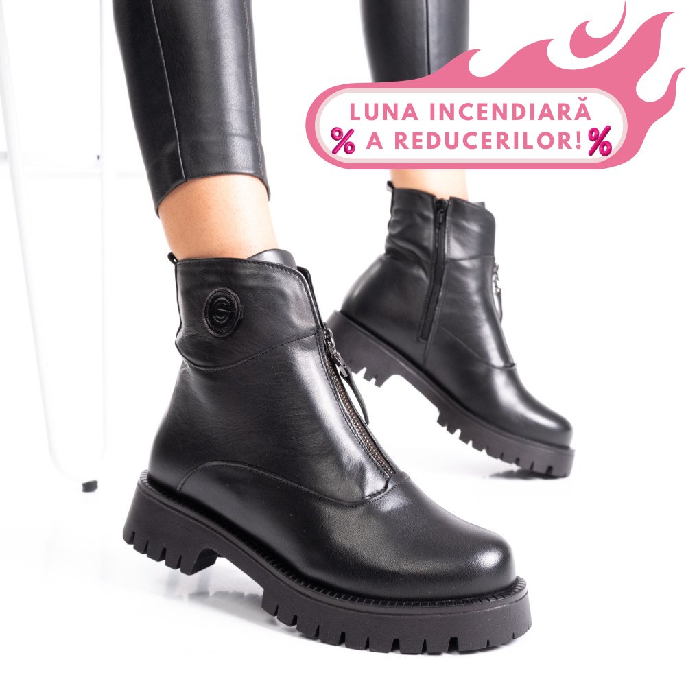 GHETE NEGRE PIELE NATURALA 2PC12882NP