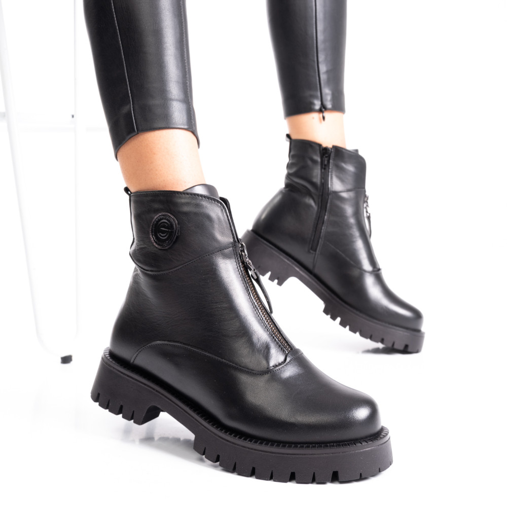 GHETE NEGRE PIELE NATURALA 2PC12882NP