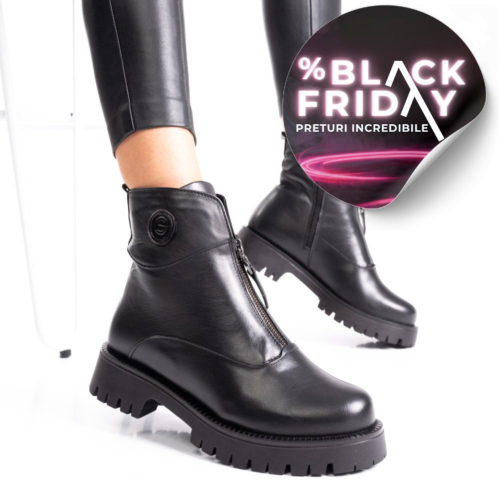 GHETE NEGRE PIELE NATURALA 2PC12882NP