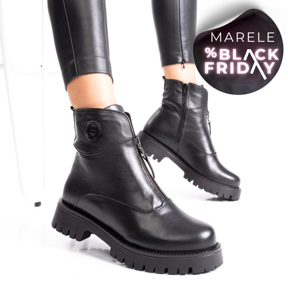 GHETE NEGRE PIELE NATURALA 2PC12882NP