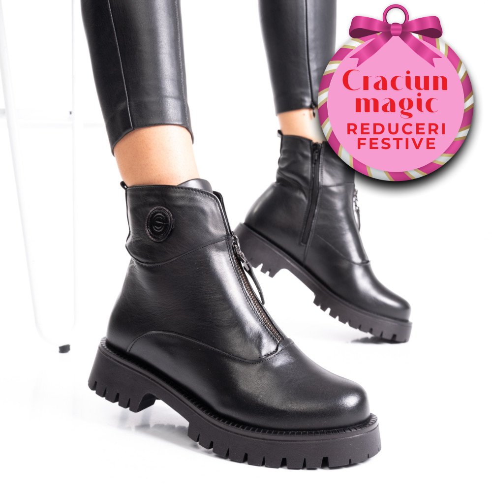 GHETE NEGRE PIELE NATURALA 2PC12882NP