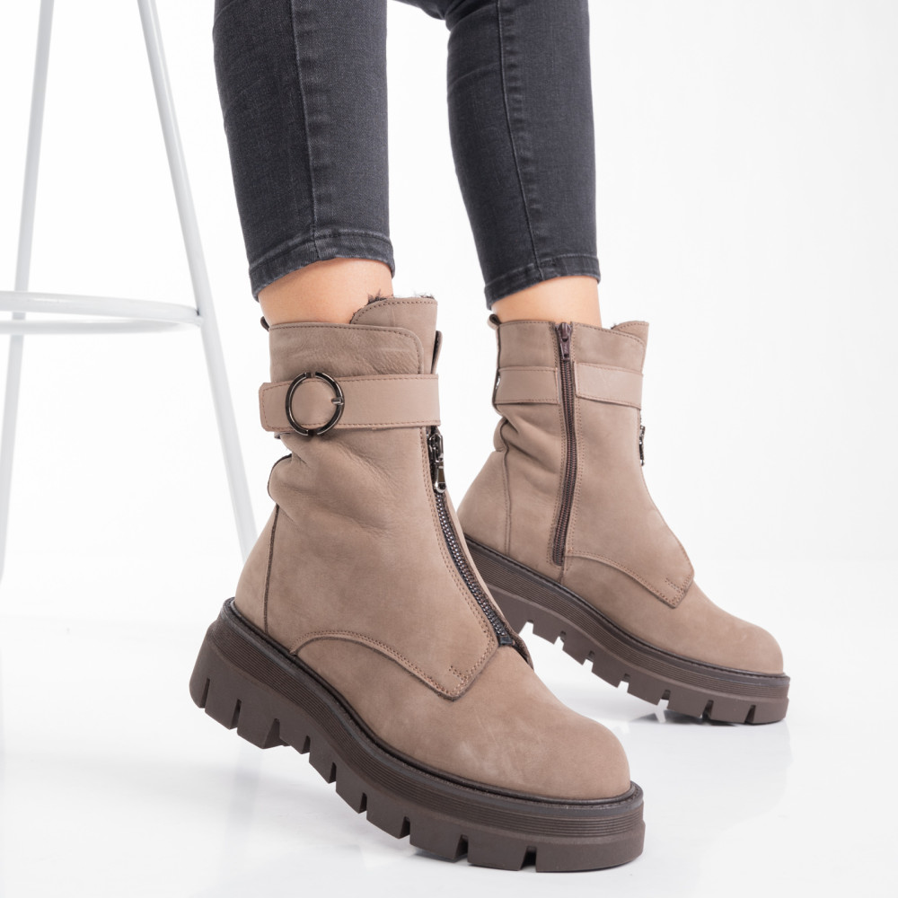 GHETE MARO INCHIS PIELE NATURALA 2PC12896