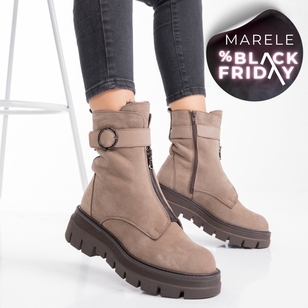 GHETE MARO INCHIS PIELE NATURALA 2PC12896