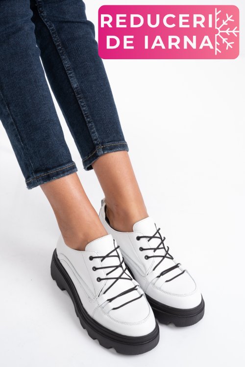 Pantofi sport albi piele naturala 2pc12632np